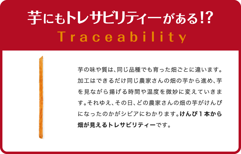 けんぴ1本から見えるトレサビリティー